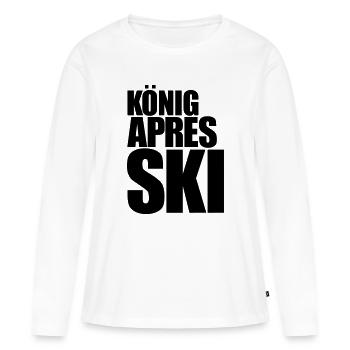 apres ski après-ski - Frauen Premium Bio Langarmshirt - Weiß - Vorne - Julia (174cm)