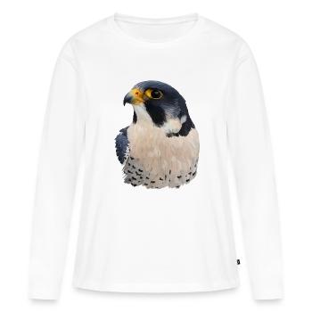 Faucon pèlerin - T-shirt manches longues Premium bio Femme - blanc - Devant - Julia (174cm)