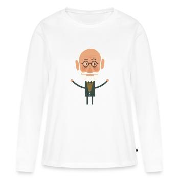 Sigmund Freud - T-shirt manches longues Premium bio Femme - blanc - Devant - Julia (174cm)