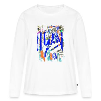 Streetart - Frauen Premium Bio Langarmshirt - Weiß - Vorne - Julia (174cm)