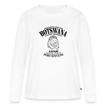 Botswana - Löwe - Frauen Premium Bio Langarmshirt - Weiß - Vorne - Julia (174cm)