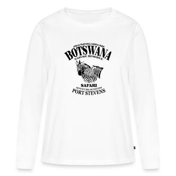 Botswana - Zebra - Frauen Premium Bio Langarmshirt - Weiß - Vorne - Julia (174cm)