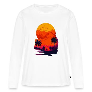 Sunset in the desert - Women's Premium Organic Long Sleeve Shirt - white - Front - Julia (174cm)