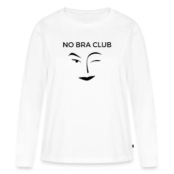 Pas de club de soutien-gorge - T-shirt manches longues Premium bio Femme - blanc - Devant - Julia (174cm)