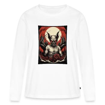 Démon de l’enfer - T-shirt manches longues Premium bio Femme - blanc - Devant - Julia (174cm)