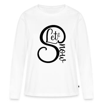 Let it Snow Motif de Noël - T-shirt manches longues Premium bio Femme - blanc - Devant - Julia (174cm)