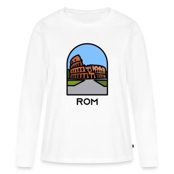 Rome - Colisée - T-shirt manches longues Premium bio Femme - blanc - Devant - Julia (174cm)