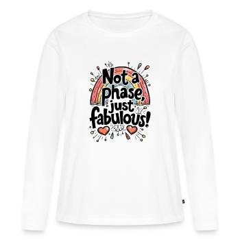 PAS UNE PHASE, JUSTE FABULEUX - T-shirt manches longues Premium bio Femme - blanc - Devant - Julia (174cm)