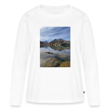 Lac Bramant - T-shirt manches longues Premium bio Femme - blanc - Devant - Julia (174cm)