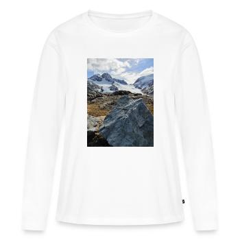 Glacier Saint Solin d'Arves - T-shirt manches longues Premium bio Femme - blanc - Devant - Julia (174cm)