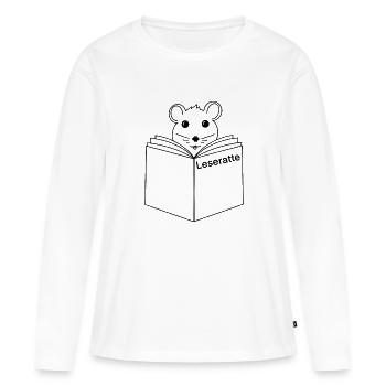 Leseratte - Frauen Premium Bio Langarmshirt - Weiß - Vorne - Julia (174cm)