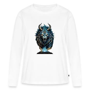 Un animal bleu féroce, - T-shirt manches longues Premium bio Femme - blanc - Devant - Julia (174cm)