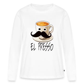 Expresso - T-shirt manches longues Premium bio Femme - blanc - Devant - Julia (174cm)