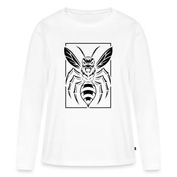 Guêpe stylisée - T-shirt manches longues Premium bio Femme - blanc - Devant - Julia (174cm)