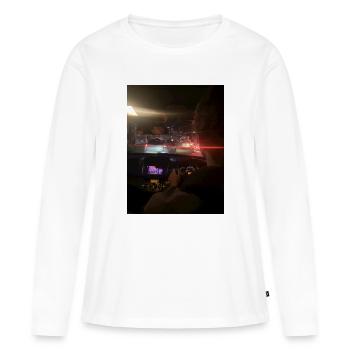 Circulation urbaine la nuit - T-shirt manches longues Premium bio Femme - blanc - Devant - Julia (174cm)