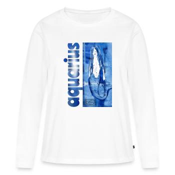 Sternzeichen Wassermann - Frauen Premium Bio Langarmshirt - Weiß - Vorne - Julia (174cm)