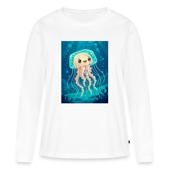 Méduse-boîte – mortelle dans la tropica australienne - T-shirt manches longues Premium bio Femme - blanc - Devant - Julia (174cm)