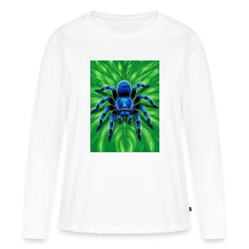 Tarentule saphir gluante Araignée bleue brillante - T-shirt manches longues Premium bio Femme - blanc - Devant - Julia (174cm)
