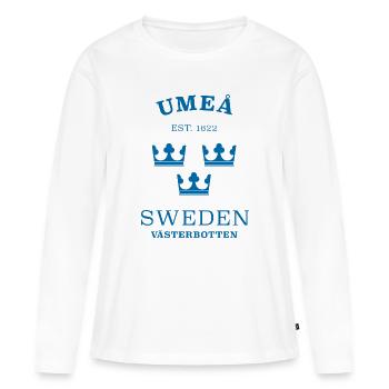 Umea, Suède, Suède - T-shirt manches longues Premium bio Femme - blanc - Devant - Julia (174cm)
