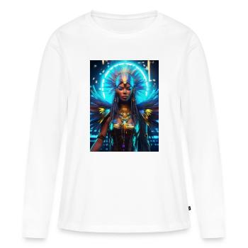 Isis – Déesse de la magie - T-shirt manches longues Premium bio Femme - blanc - Devant - Julia (174cm)