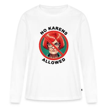 Karen_Ai-image_Tshirt_Luuks - Frauen Premium Bio Langarmshirt - Weiß - Vorne - Julia (174cm)