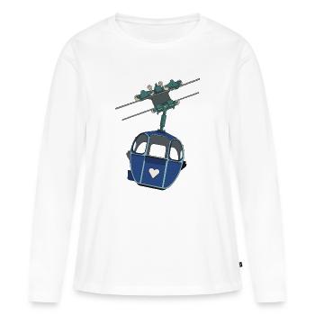 Gondole avec cœur - T-shirt manches longues Premium bio Femme - blanc - Devant - Julia (174cm)