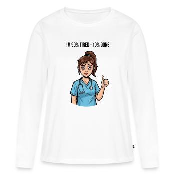 Nurse Caregiver Saying - Women's Premium Organic Long Sleeve Shirt - white - Front - Julia (174cm)