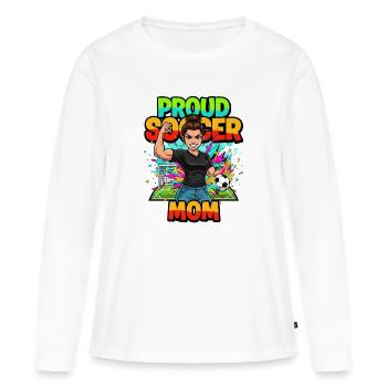 Stolze Fußballmama Power Fußball Frauen - Frauen Premium Bio Langarmshirt - Weiß - Vorne - Julia (174cm)