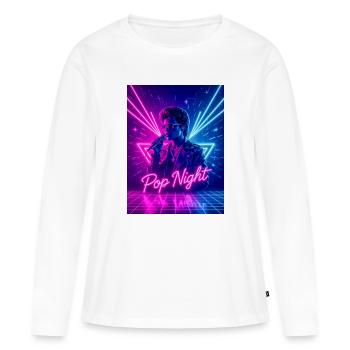 Boombox Pop Night – Eighties Sound Style - Women's Premium Organic Long Sleeve Shirt - white - Front - Julia (174cm)