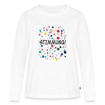 Karneval Fasching T-Shirt  Karneval Konfetti Shirt - Frauen Premium Bio Langarmshirt - Weiß - Vorne - Julia (174cm)