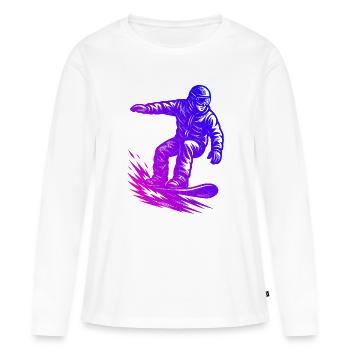 Motif de snowboard amusant - T-shirt manches longues Premium bio Femme - blanc - Devant - Julia (174cm)