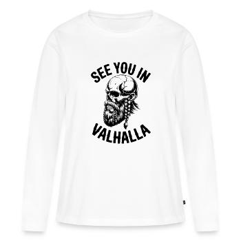 Wir sehen uns in Walhalla - Frauen Premium Bio Langarmshirt - Weiß - Vorne - Julia (174cm)