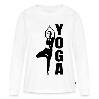 Yoga Logo - Frauen Premium Bio Langarmshirt - Weiß - Vorne - Julia (174cm)
