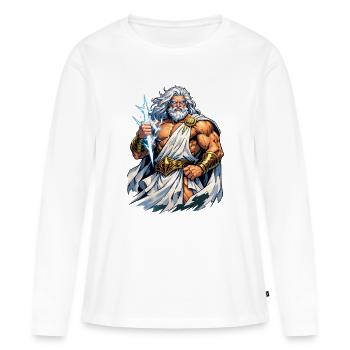 Zeus Guerrier - T-shirt manches longues Premium bio Femme - blanc - Devant - Julia (174cm)
