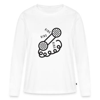 Anneau Anneau Anneau - T-shirt manches longues Premium bio Femme - blanc - Devant - Julia (174cm)