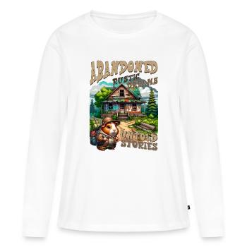 Unerzählte Geschichten: Rustikale Hütte - Frauen Premium Bio Langarmshirt - Weiß - Vorne - Julia (174cm)