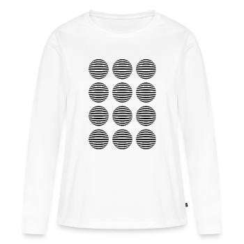 Sphères géométriques - T-shirt manches longues Premium bio Femme - blanc - Devant - Julia (174cm)