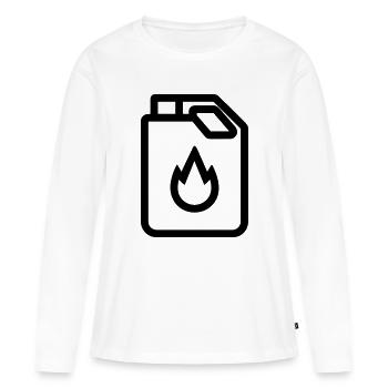 bidon d’essence - T-shirt manches longues Premium bio Femme - blanc - Devant - Julia (174cm)