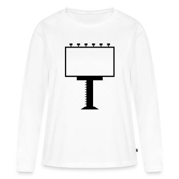Panneau publicitaire - T-shirt manches longues Premium bio Femme - blanc - Devant - Julia (174cm)