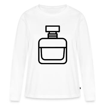 flacon de parfum - T-shirt manches longues Premium bio Femme - blanc - Devant - Julia (174cm)