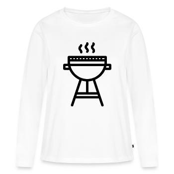 barbecue - T-shirt manches longues Premium bio Femme - blanc - Devant - Julia (174cm)