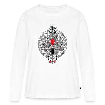 Bijoux de Kabylie - T-shirt manches longues Premium bio Femme - blanc - Devant - Julia (174cm)