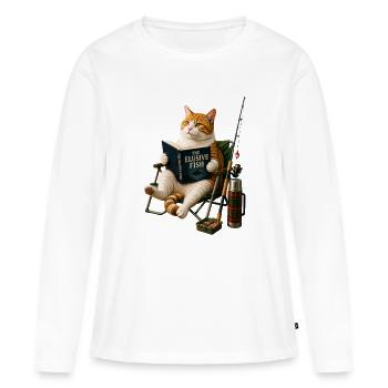 Angelkatze - Frauen Premium Bio Langarmshirt - Weiß - Vorne - Julia (174cm)