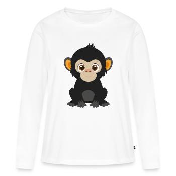Bébé gorille - T-shirt manches longues Premium bio Femme - blanc - Devant - Julia (174cm)