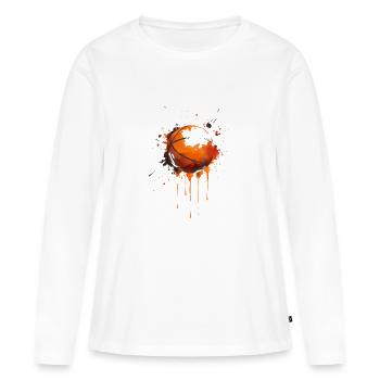 Basketball Im Blut - Frauen Premium Bio Langarmshirt - Weiß - Vorne - Julia (174cm)