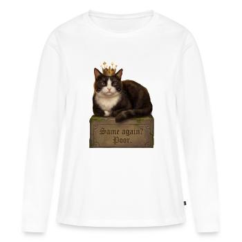 Die königliche Katze auf dem Grab - Frauen Premium Bio Langarmshirt - Weiß - Vorne - Julia (174cm)