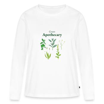 Grüne Apotheke - Frauen Premium Bio Langarmshirt - Weiß - Vorne - Julia (174cm)