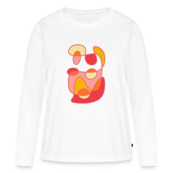 Design artistique moderne des formes de couleur - T-shirt manches longues Premium bio Femme - blanc - Devant - Julia (174cm)