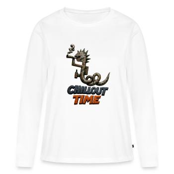 Heure de détente du serpent rouillé - T-shirt manches longues Premium bio Femme - blanc - Devant - Julia (174cm)