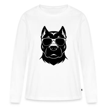Lunettes de soleil Pitbull - T-shirt manches longues Premium bio Femme - blanc - Devant - Julia (174cm)